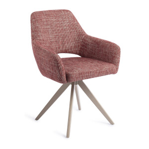 Jesper Home Draaibare Eetkamerstoel 'Yanai' Turn Beige, kleur Berry Bars
