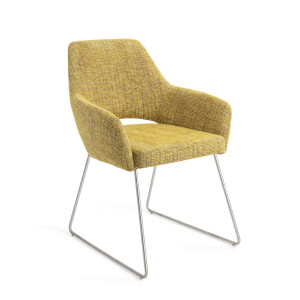 Jesper Home Eetkamerstoel 'Yanai' Slide Steel, kleur Lemon Lines