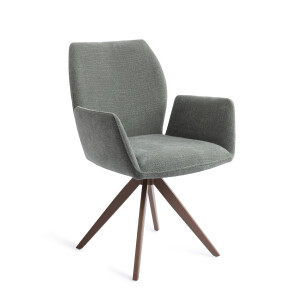 Jesper Home Draaibare Eetkamerstoel 'Misaki' Turn Brown, kleur Breezy Blue