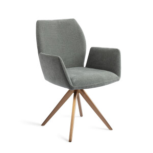 Jesper Home Draaibare Eetkamerstoel 'Misaki' Turn Rose, kleur Breezy Blue
