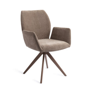 Jesper Home Draaibare Eetkamerstoel 'Misaki' Turn Brown, kleur Mocha Mist
