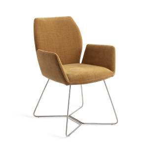 Jesper Home Eetkamerstoel 'Misaki' Beehive Steel, kleur Honey Harvest