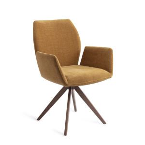 Jesper Home Draaibare Eetkamerstoel 'Misaki' Turn Brown, kleur Honey Harvest