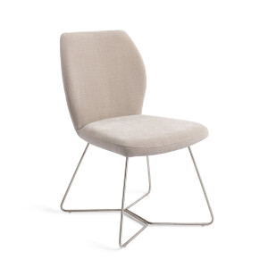 Jesper Home Eetkamerstoel 'Ikata' Beehive Steel, kleur Sand Strand