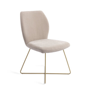 Jesper Home Eetkamerstoel 'Ikata' Cross Gold, kleur Sand Strand