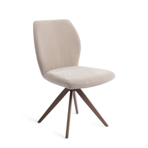 Jesper Home Draaibare Eetkamerstoel 'Ikata' Turn Brown, kleur Sand Strand