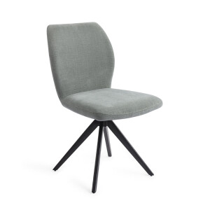 Jesper Home Draaibare Eetkamerstoel 'Ikata' Turn Black, kleur Breezy Blue