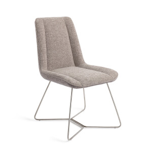 Jesper Home Eetkamerstoel 'Umedo' Beehive Steel, kleur Grainy Greige