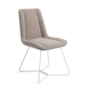 Jesper Home Eetkamerstoel 'Umedo' Beehive White, kleur Grainy Greige