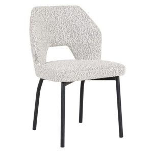 MUST Living Eetkamerstoel 'Bloom' Bouclé, kleur Lichtgrijs