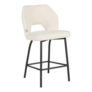 MUST Living Barstoel 'Bloom' Bouclé, kleur Naturel (zithoogte 65cm)