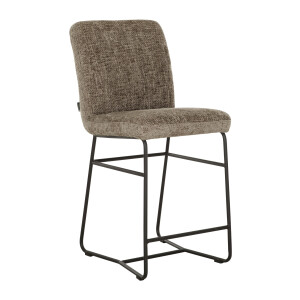 MUST Living Barstoel 'Zola' Chenille, kleur Bruin