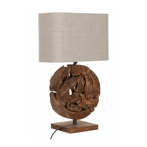 MUST Living Tafellamp 'All Around the World' Teakhout, 70cm