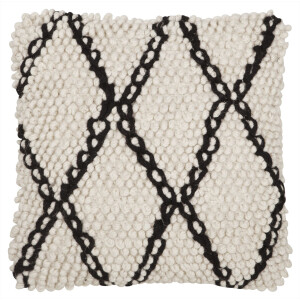 MUST Living Kussen 'Princess' 45 x 45cm, kleur Wit / Zwart