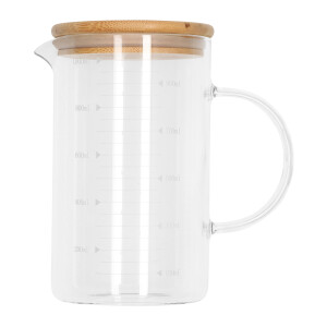 Krumble Maatbeker met houten deksel - Glas - 1000 ml