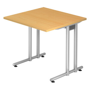 NANO 8 S | Bureau - 80 x 80 Beuken/Zilver