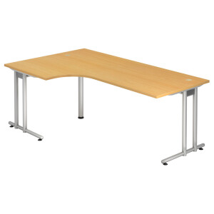 NANO 82 S | Bureau - 200 x 120 Beuken/Zilver