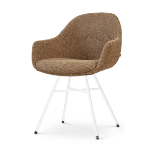 Noa-Mae eetkamerstoel bruin blend - wit onderstel