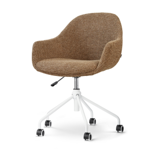 Nout-Mae bureaustoel bruin blend - wit onderstel