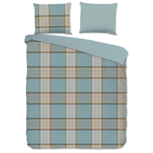 Dekbedovertrek Katoen-Flanel - Jacco - Lits-Jumeaux XL (260x200 Cm) - Meerkleurig & Groen Flanel Katoen - Strepen - Good Morning - Dekbed-Discounter.nl