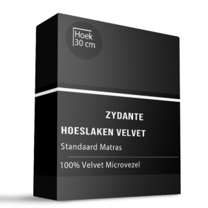 Hoeslaken Velvet - Zwart - 140x200cm - Zwart - Zydante - Dekbed-Discounter.nl