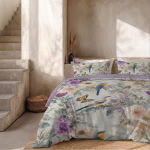 Dekbedovertrek Percale-Katoen Verkoelend - Tropic Fade - Lits-Jumeaux (240x220 Cm) - Meerkleurig Percale Katoen - Effen - Presence - Dekbed-Discounter.nl