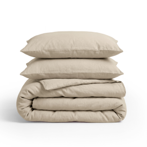 Sale: -39% | Dekbedovertrek Linnen Uni - Zand - Lits-Jumeaux XL (260x200 Cm) - Zand Linnen - Effen - Primaviera Deluxe - Dekbed-Discounter.nl
