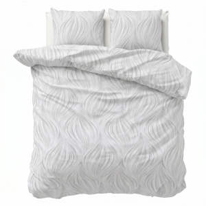 Dekbedovertrek Percale-Katoen Verkoelend - Wave Whisper - Lits-Jumeaux XL (260x200 Cm) - Blauw Percale Katoen - Effen - Presence - Dekbed-Discounter.nl