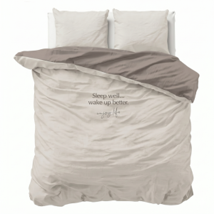 Dekbedovertrek Percale-Katoen Verkoelend - Sleep Well - Lits-Jumeaux XL (260x200 Cm) - Wit & Grijs Percale Katoen - Effen - Presence - Dekbed-Discounter.nl