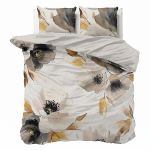 Sale: -32% | Dekbedovertrek Percale-Katoen Verkoelend - Fields Of Gold - Eenpersoons (140x200 Cm) - Wit & Meerkleurig Percale Katoen - Effen - Presence - Dekbed-Discounter.nl