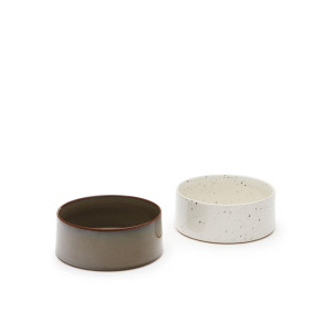 Kave Home Voerbak 'Dumbi' Set van 2 stuks, Keramiek