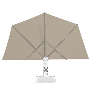 Zweefparasoldoek Madison Sunwave   270cm rond (ecru)