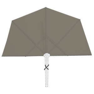 Zweefparasoldoek Madison Sunwave   270cm rond (taupe)