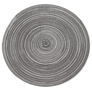 Krumble Placemat rond - Diameter 36 cm - Zilver/grijs