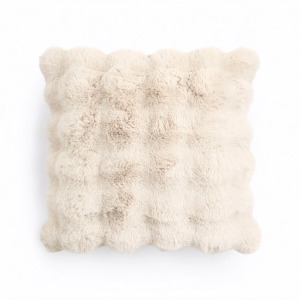 Sierkussen Pom Rabbit Fur - Beige - Voor - - Dekbed-Discounter.nl