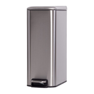 QUVIO Pedaalemmer - Metaal - 8 L - Zilver