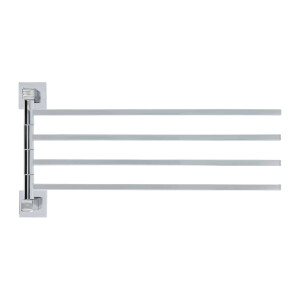 QUVIO Handdoekenrek - met 4 armen - RVS - Zilver