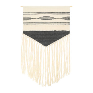QUVIO Wandkleed - Macrame - Grijs en wit