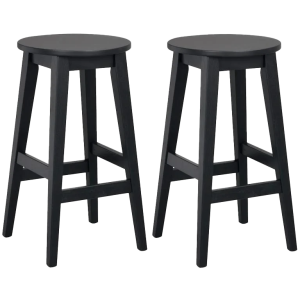 Austin houten barkruk zwart - 65 cm - Set van 2