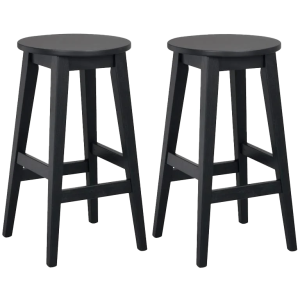 Austin houten barkruk zwart - 65 cm - Set van 2