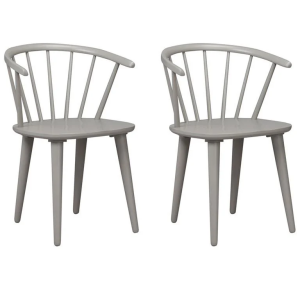 Carmen houten spijlenstoel grijs - set van 2