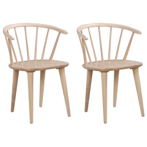 Carmen houten spijlenstoel whitewash - set van 2