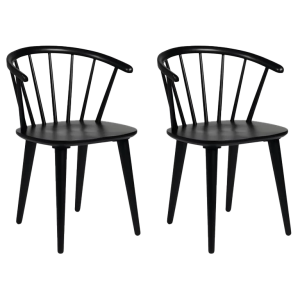 Carmen houten spijlenstoel zwart - set van 2