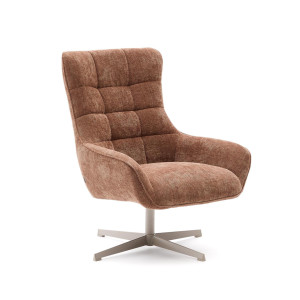 Kave Home Draaifauteuil 'Teryl' Chenille, kleur Lichtbruin