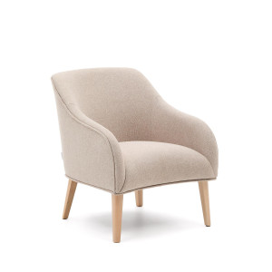 Kave Home Fauteuil 'Bobly' Naturel poot, kleur Beige