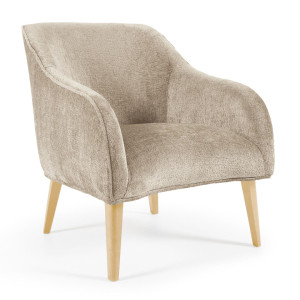 Kave Home Fauteuil 'Bobly' Chenille, kleur Beige