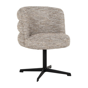 Richmond Draaibare Eetkamerstoel 'Chadwick' Geweven stof, kleur Beige