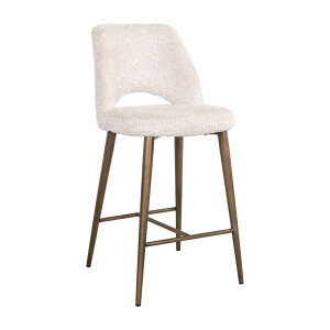 Richmond Barstoel 'Delphine' Chenille, kleur Crème (zithoogte 66,5cm)