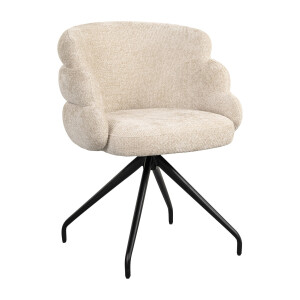 Richmond Draaibare Eetkamerstoel 'Kayla' Chenille, kleur Crème