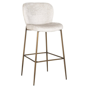 Richmond Barstoel 'Darby' Chenille, kleur Crème (zithoogte 76cm)